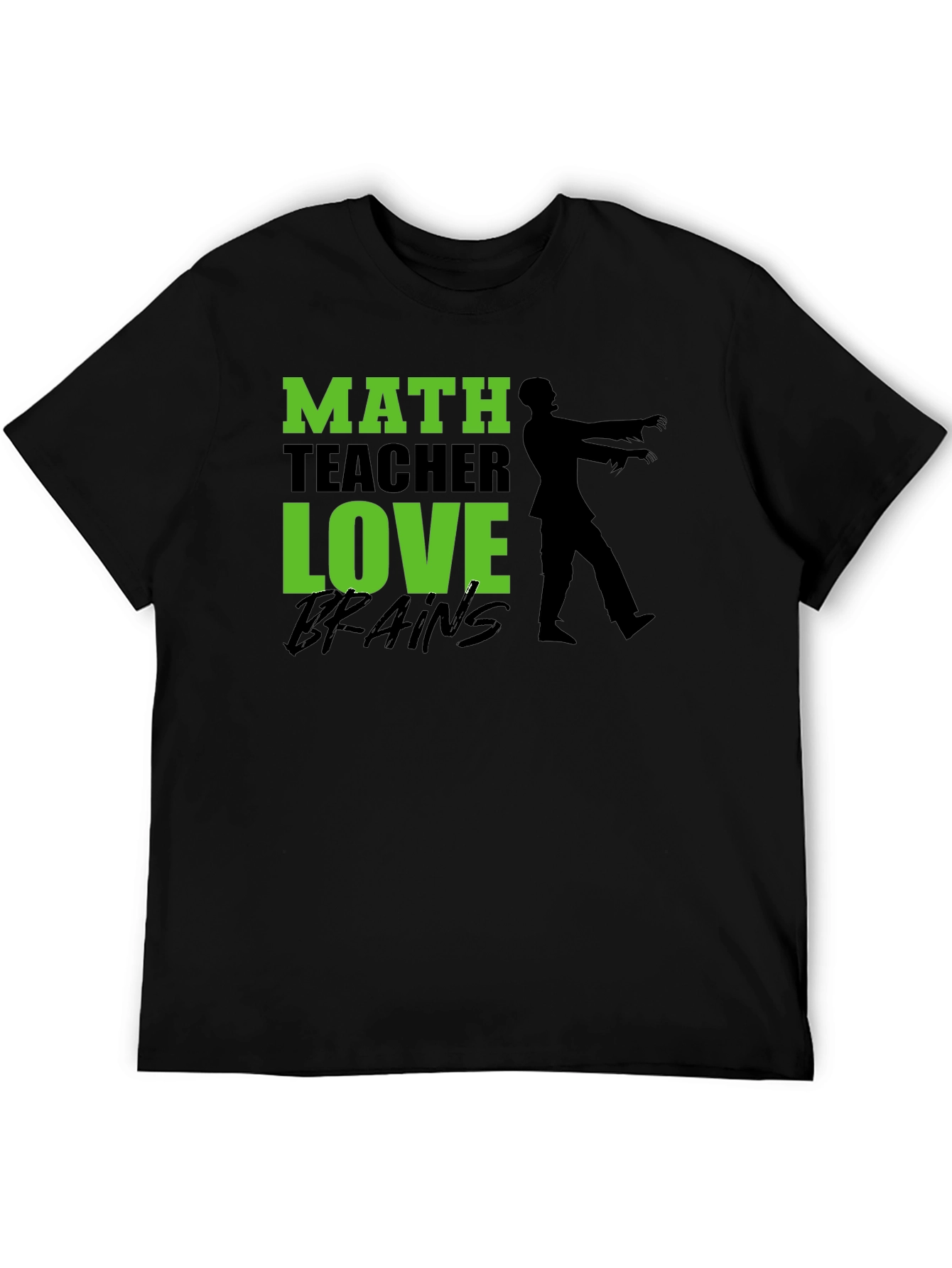 Math Teacher Zombie Brains Graphic T-Shirt