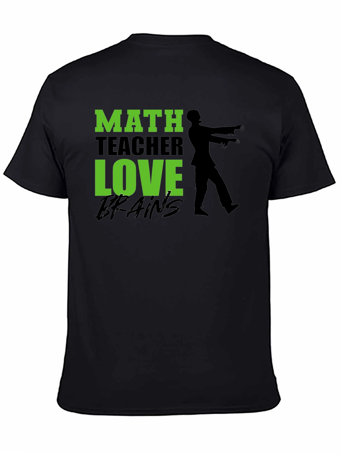 Math Teacher Zombie Brains Graphic T-Shirt
