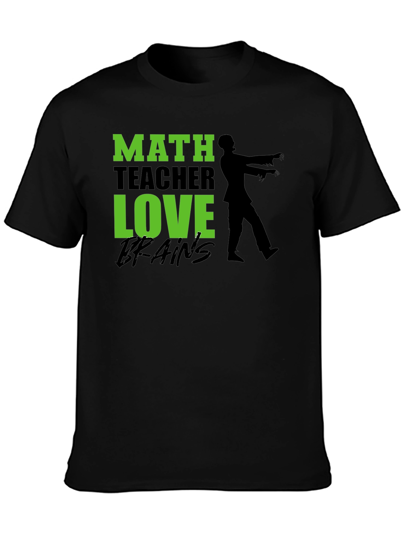 Math Teacher Zombie Brains Graphic T-Shirt