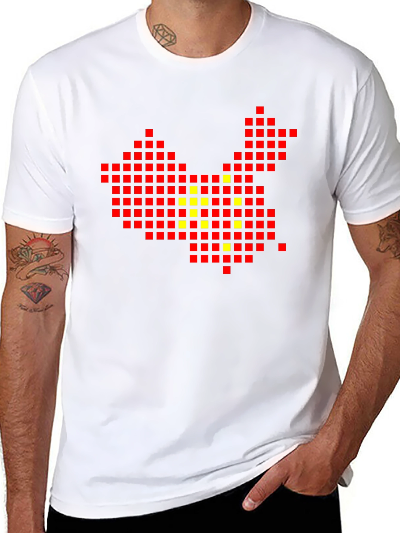 China Pixel Art Black T-Shirt