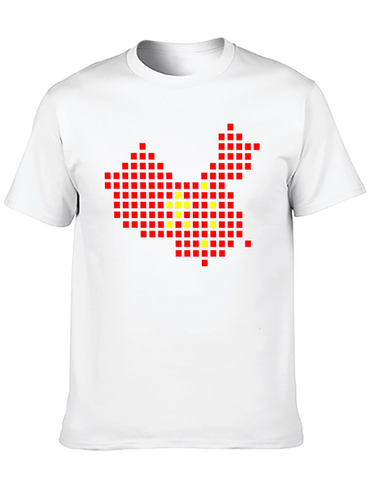 China Pixel Art Black T-Shirt