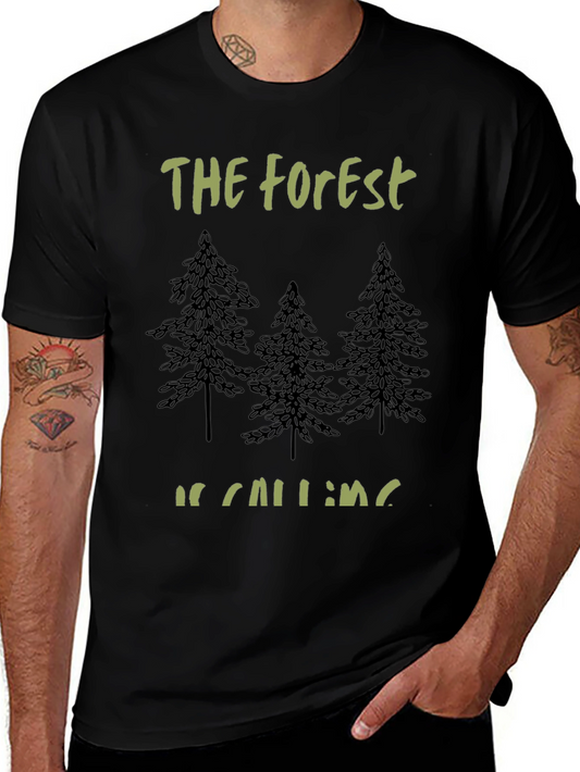 Forest Calling Tee - Nature Lovers Black T-Shirt