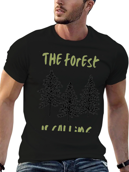 Forest Calling Tee - Nature Lovers Black T-Shirt