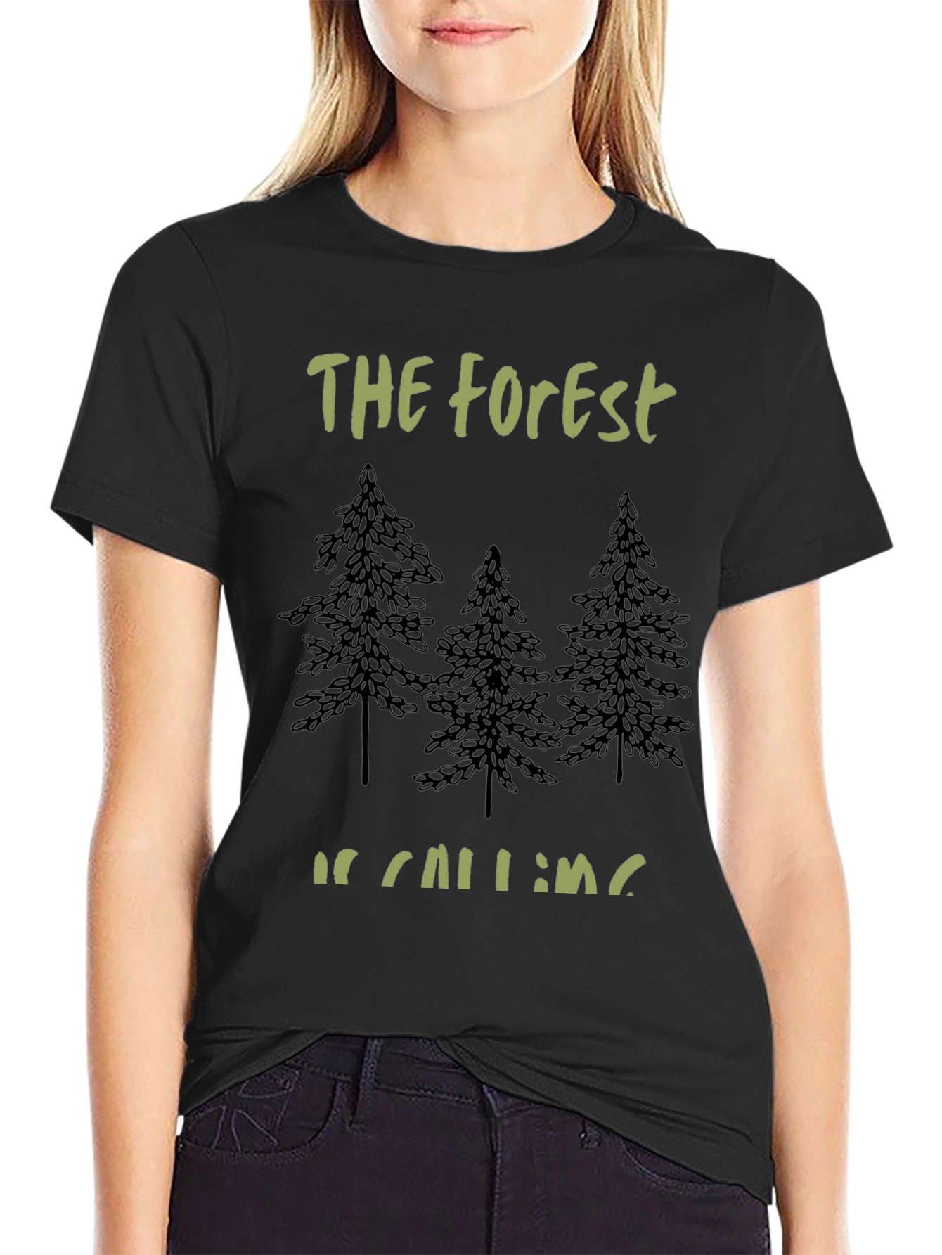 Forest Calling Tee - Nature Lovers Black T-Shirt