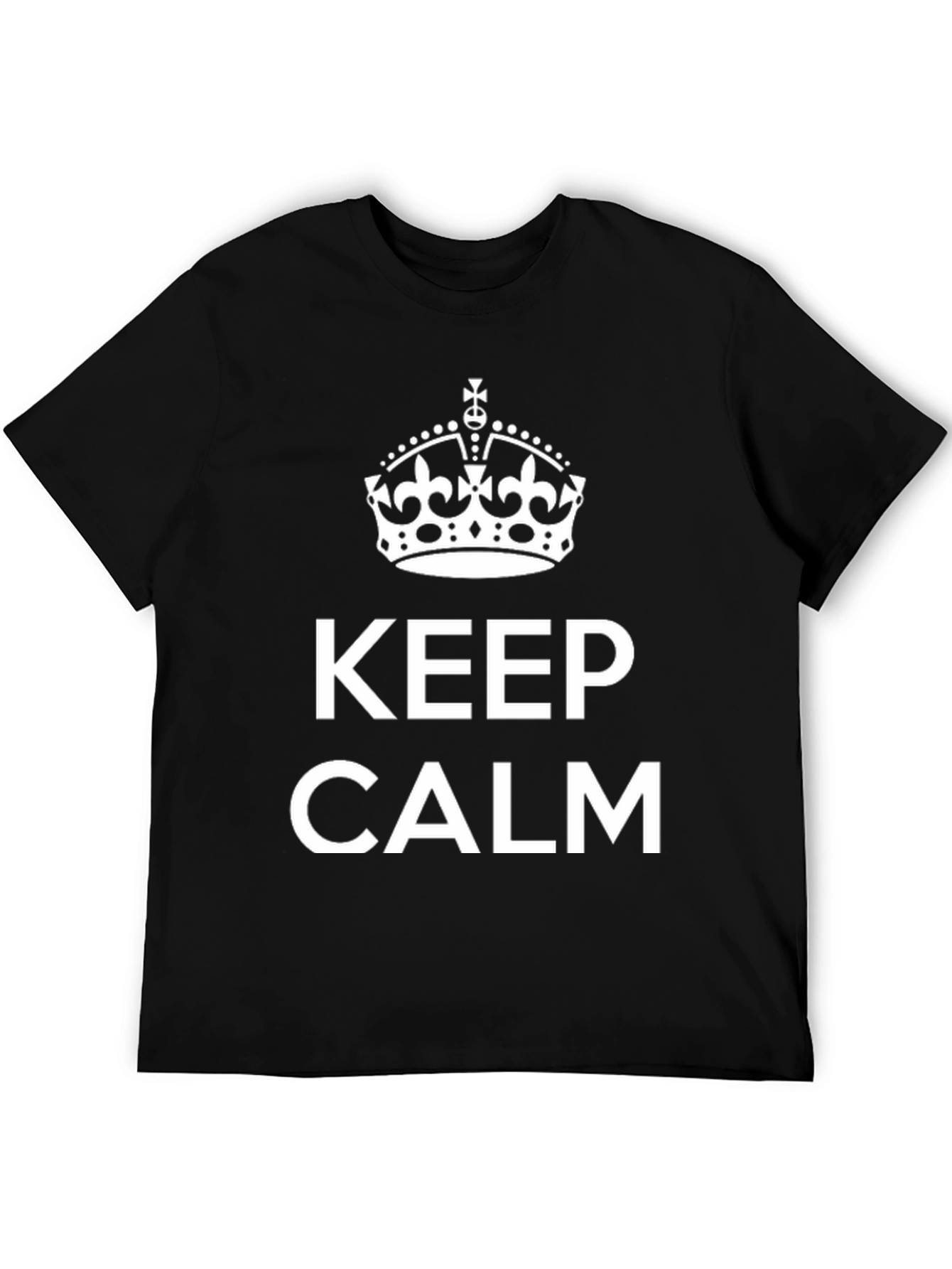 Keep Calm Graphic Tee - Black Cotton T-Shirt