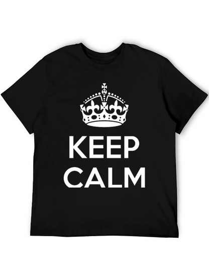 Keep Calm Graphic Tee - Black Cotton T-Shirt
