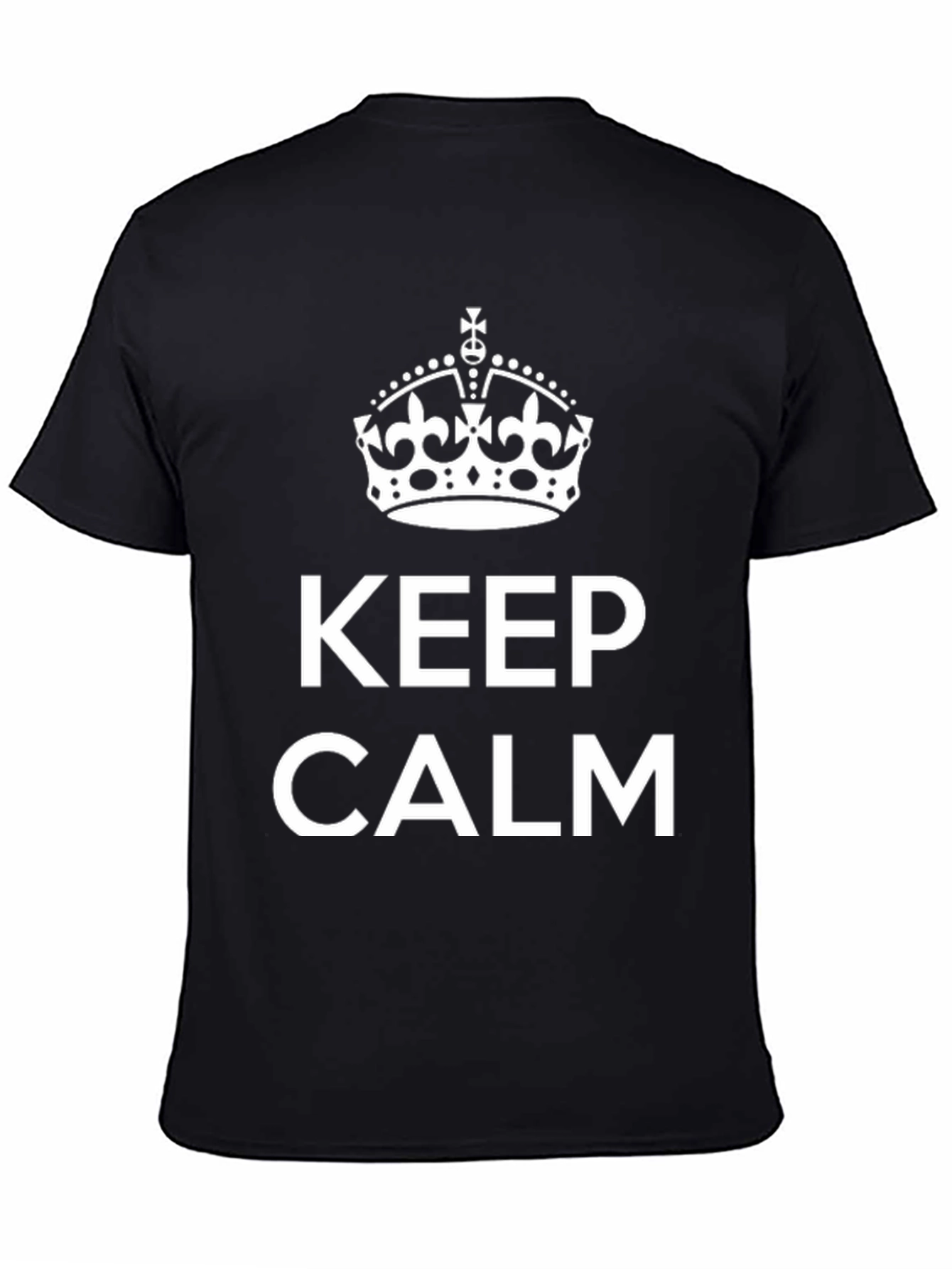Keep Calm Graphic Tee - Black Cotton T-Shirt