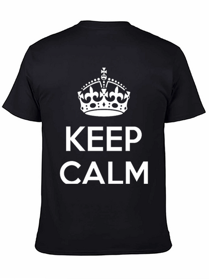 Keep Calm Graphic Tee - Black Cotton T-Shirt