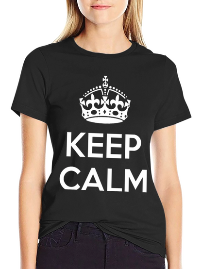 Keep Calm Graphic Tee - Black Cotton T-Shirt