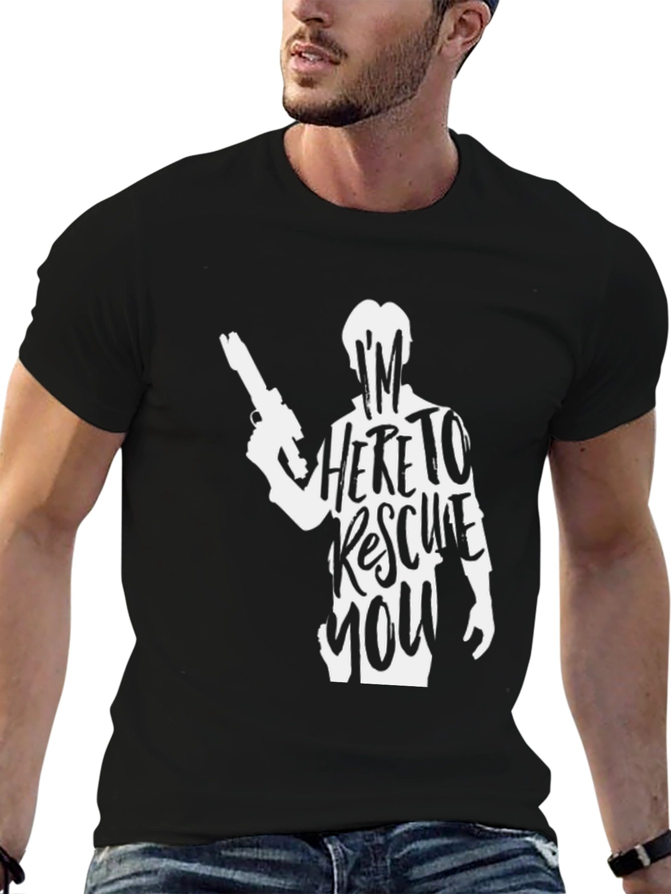 Im Here to Rescue You T-Shirt - Black