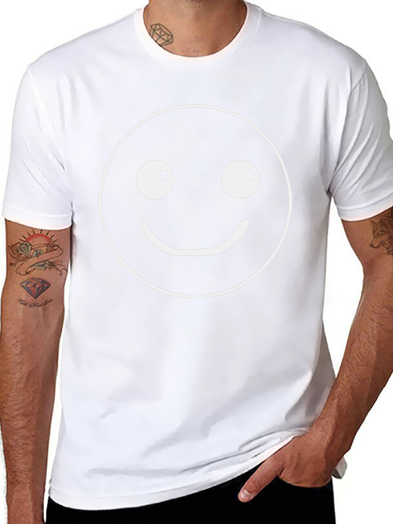 Smiley Face Graphic T-Shirt - Soft Cotton Blend