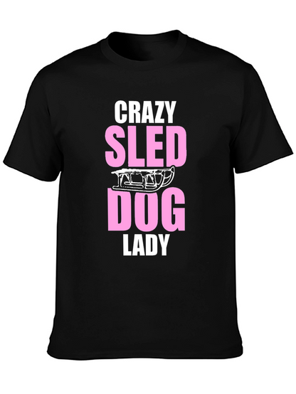 Crazy Sled Dog Lady Graphic T-Shirt