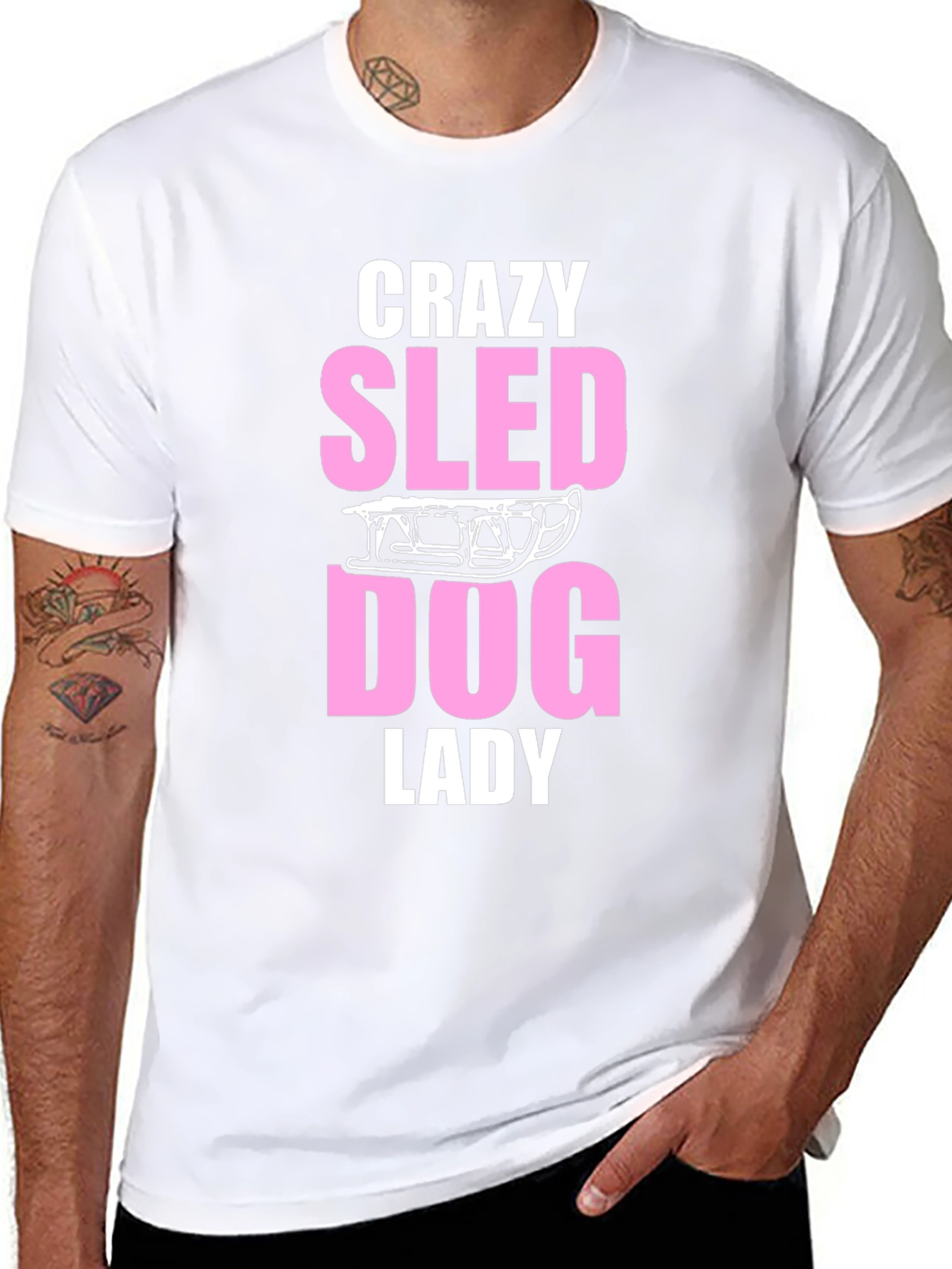 Crazy Sled Dog Lady Graphic T-Shirt