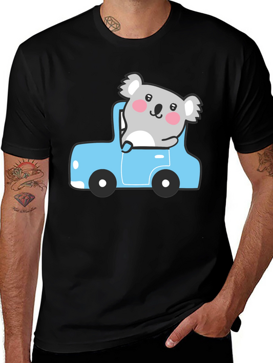 Koala in Car Graphic Tee - Cute & Comfy!