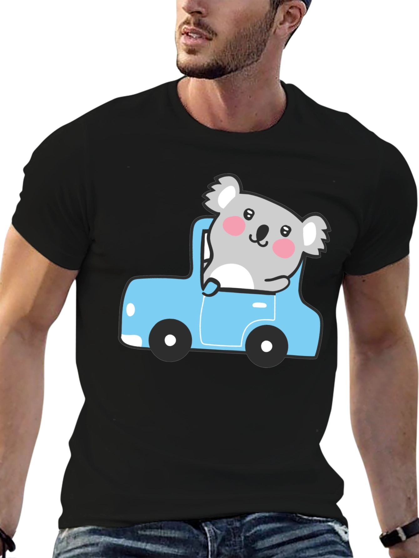 Koala in Car Graphic Tee - Cute & Comfy!