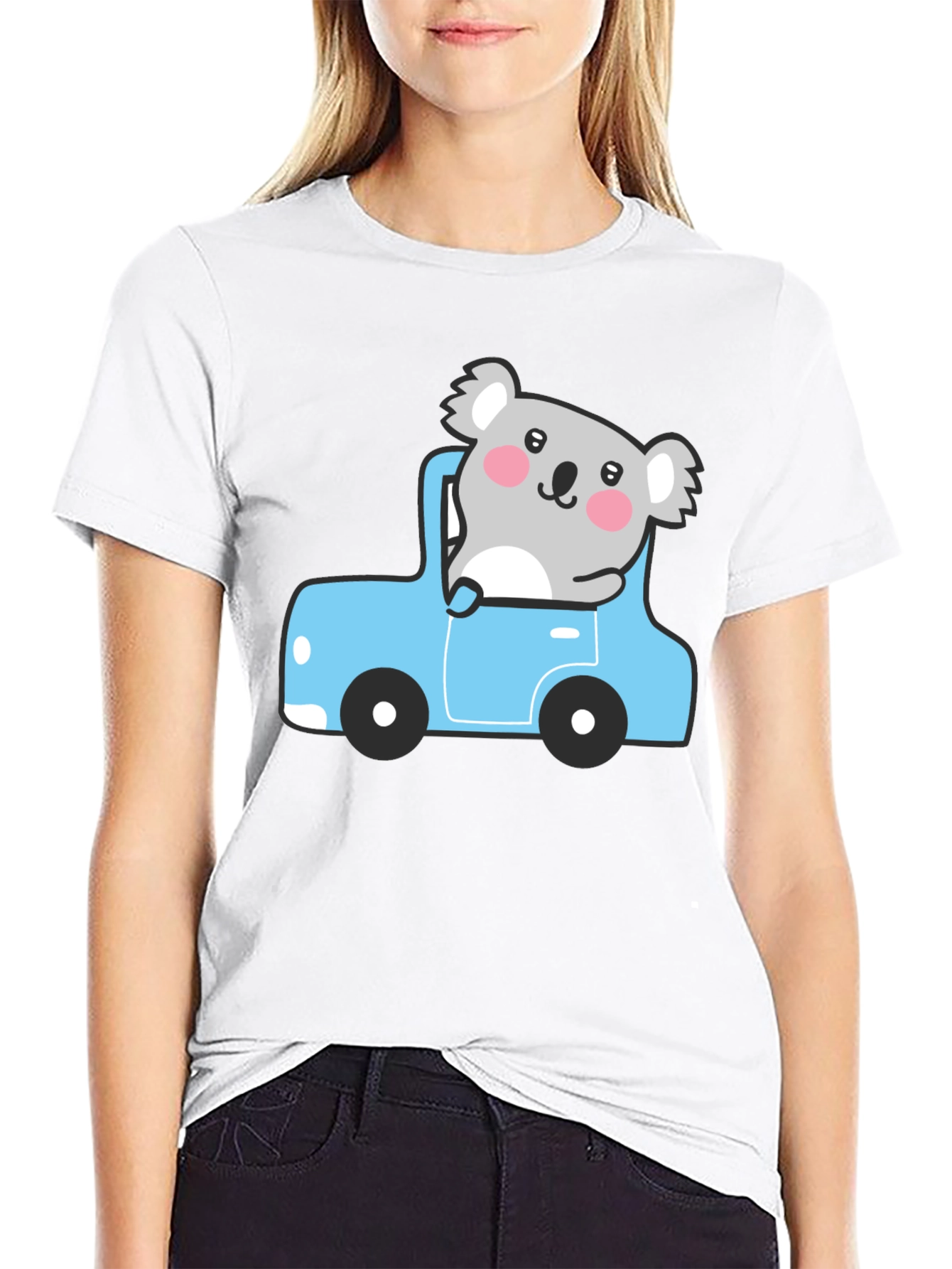 Koala in Car Graphic Tee - Cute & Comfy!