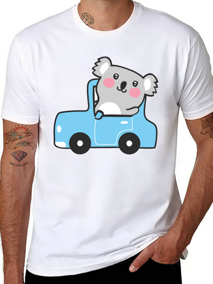 Koala in Car Graphic Tee - Cute & Comfy!