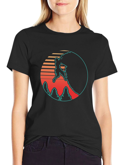 Retro Rock Climbing Black T-Shirt