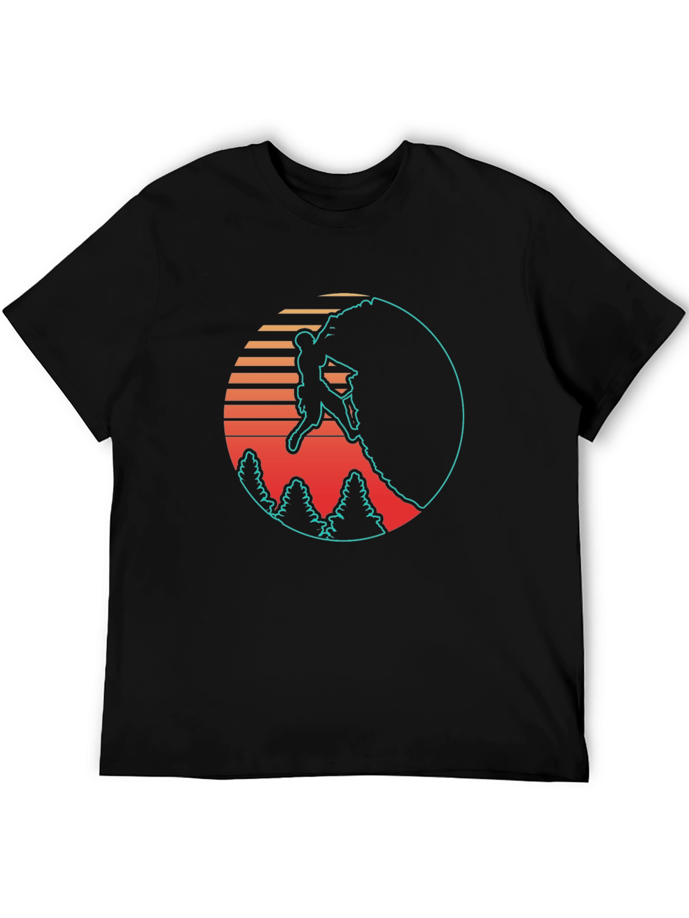 Retro Rock Climbing Black T-Shirt