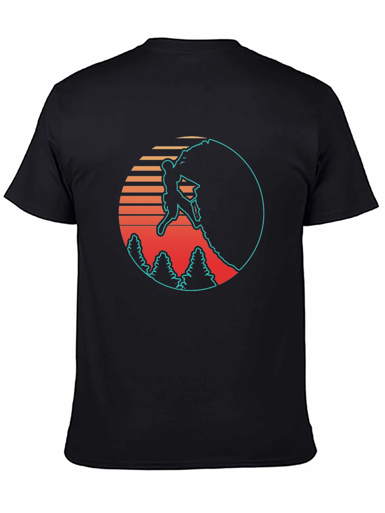 Retro Rock Climbing Black T-Shirt