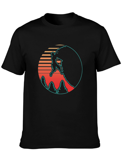 Retro Rock Climbing Black T-Shirt