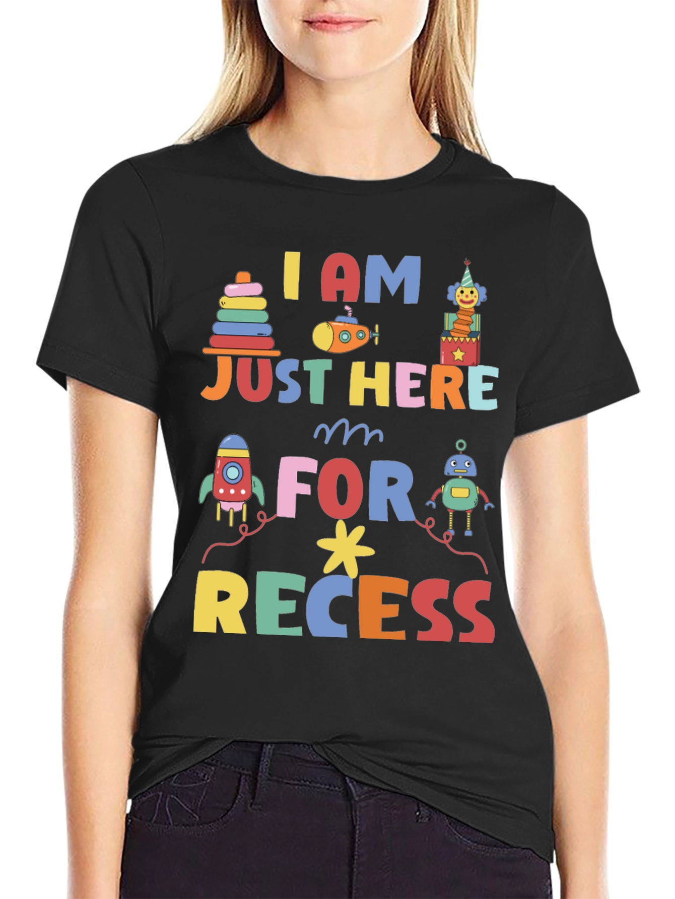 I am Just Here for Recess Graphic Tee