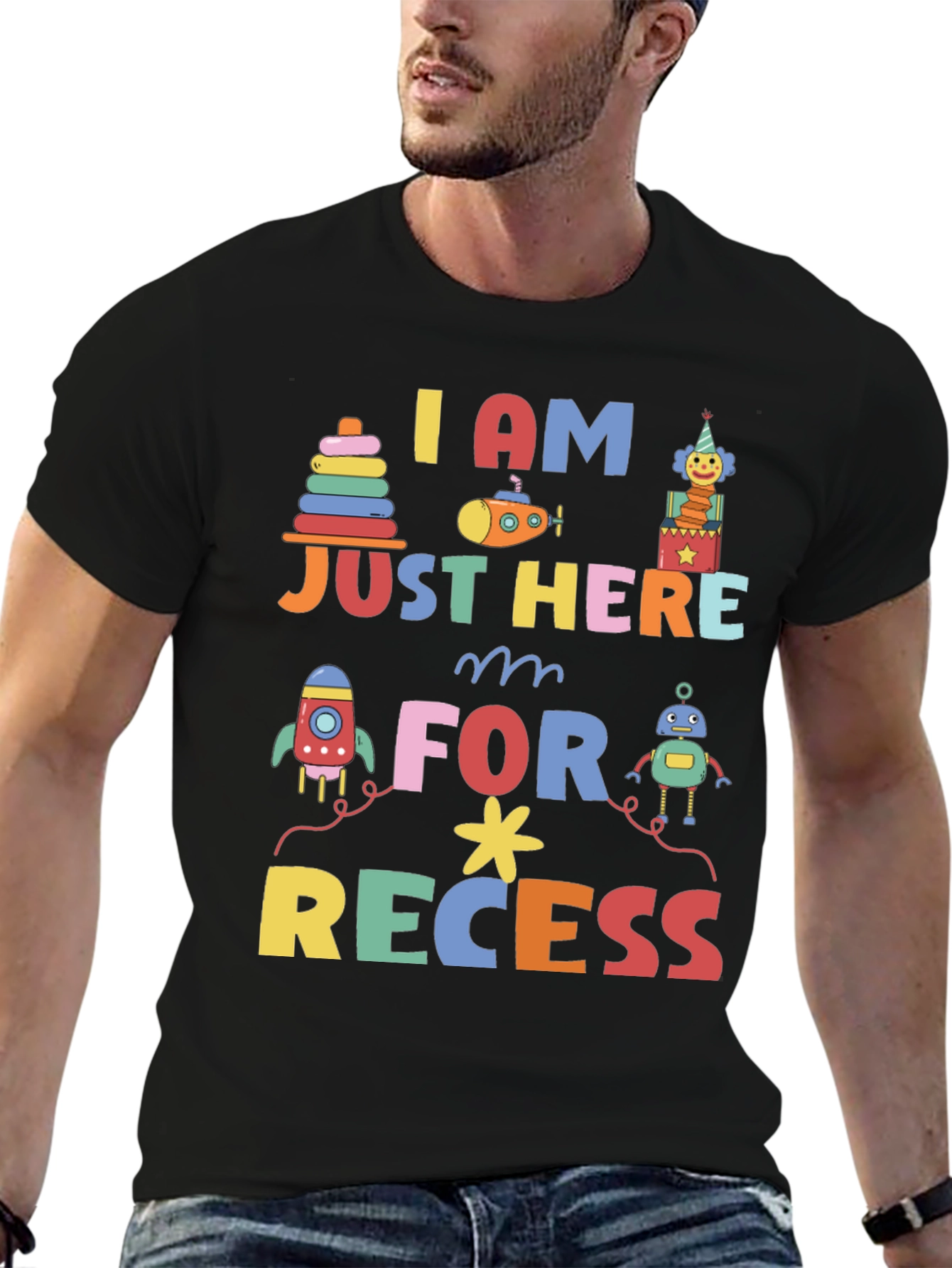 I am Just Here for Recess Graphic Tee