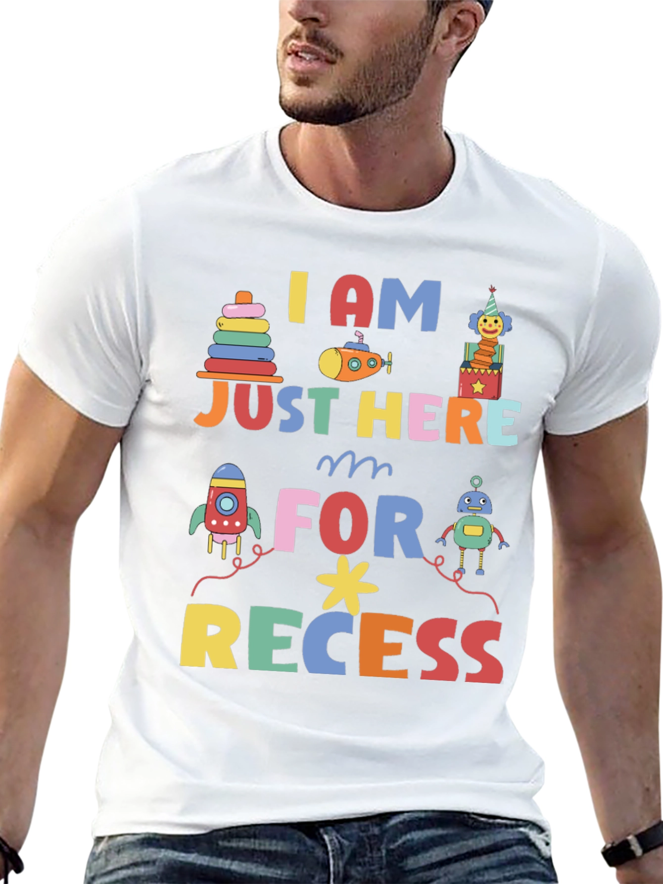 I am Just Here for Recess Graphic Tee