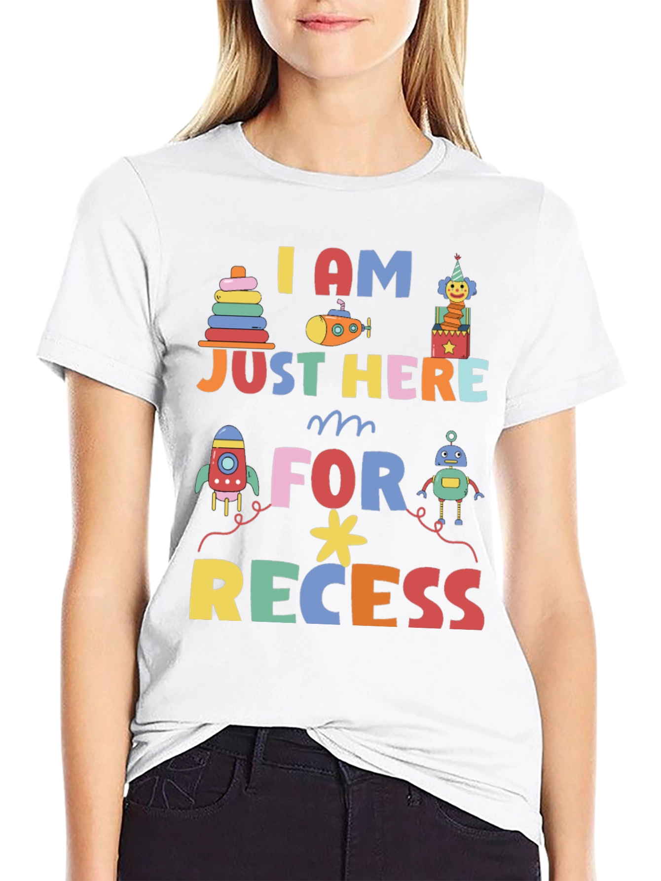 I am Just Here for Recess Graphic Tee