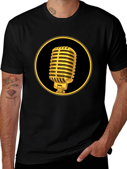 Vintage Gold Microphone Graphic Tee