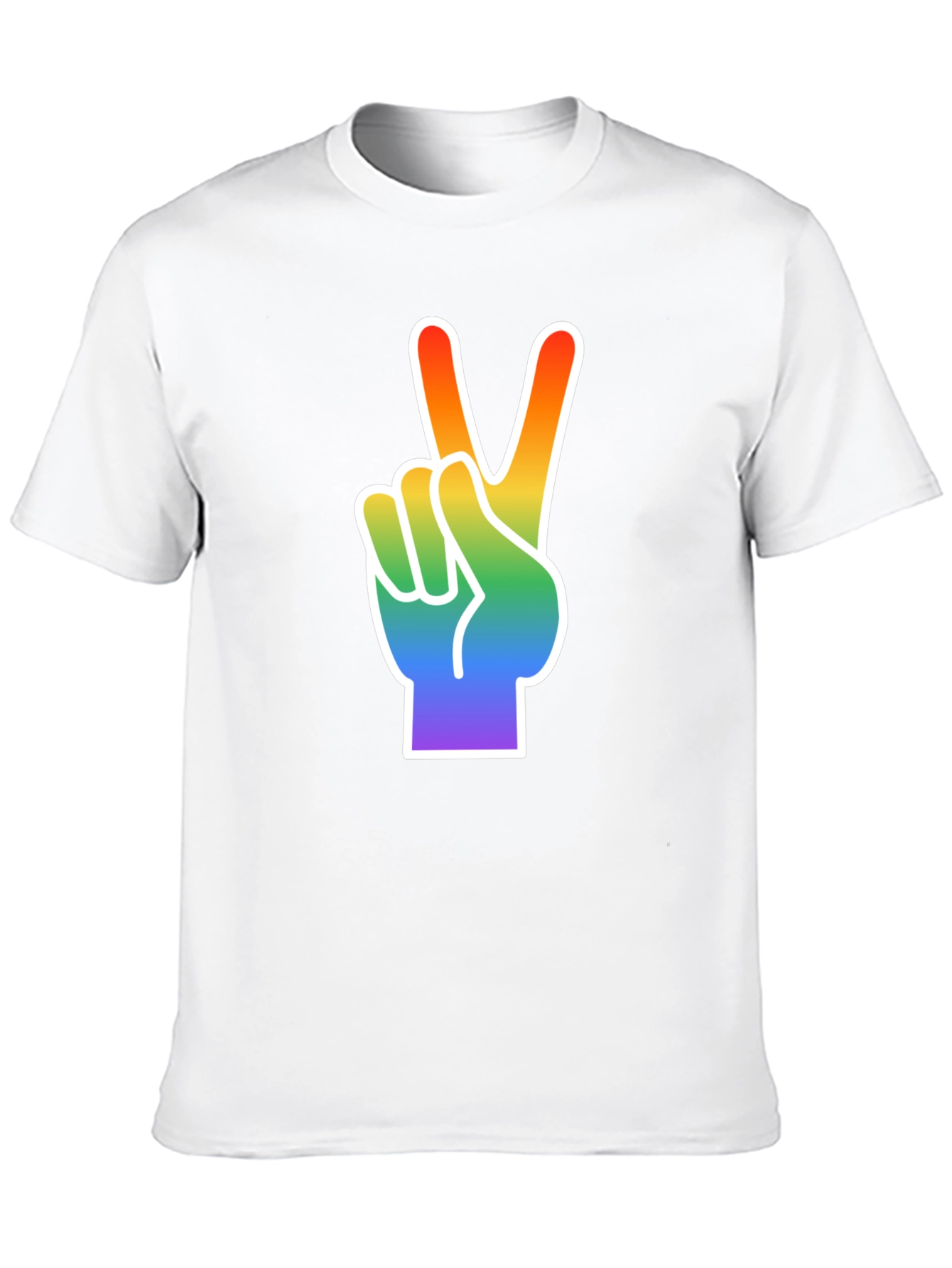 Rainbow Peace Sign Graphic Tee - Black