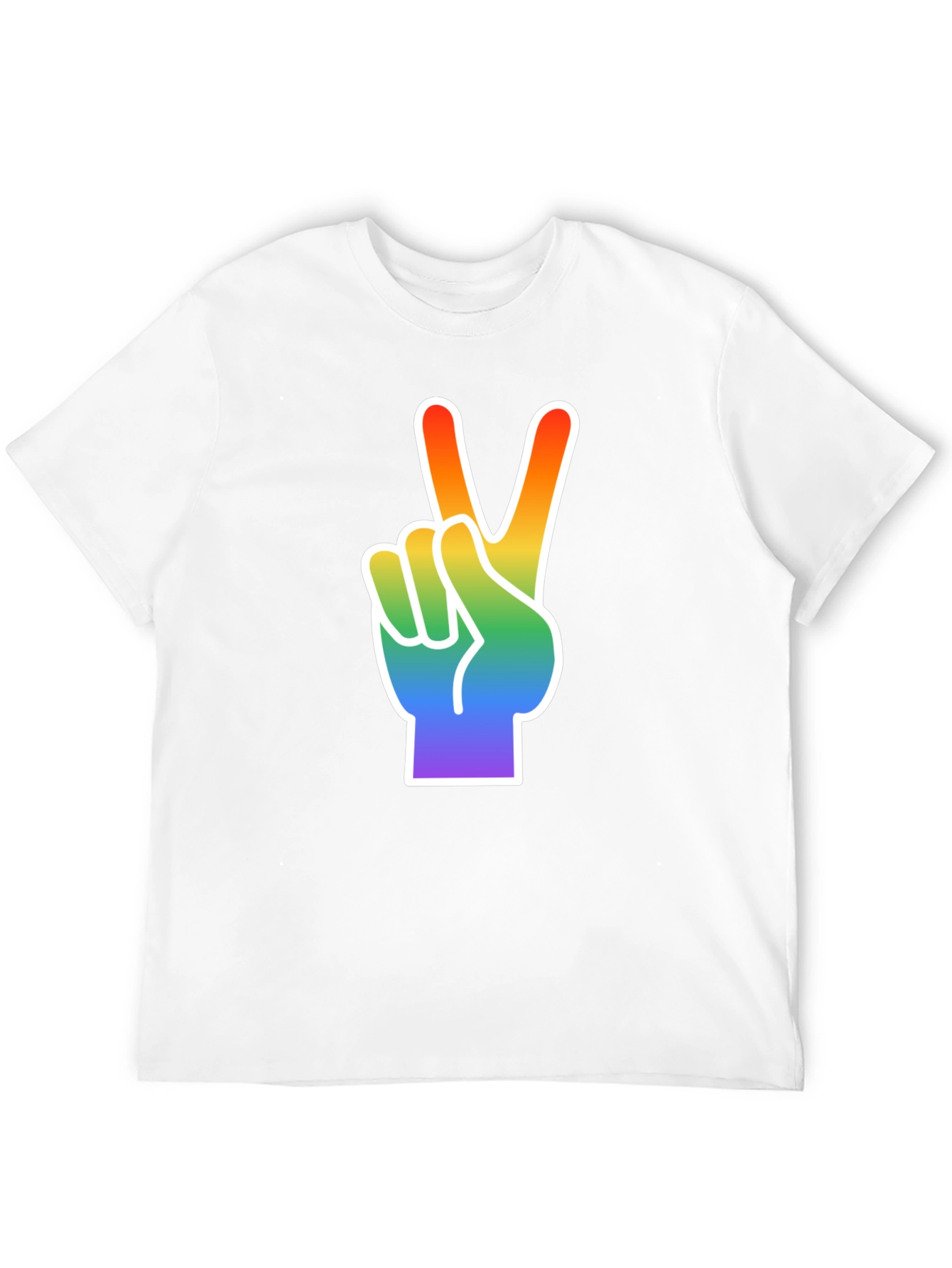 Rainbow Peace Sign Graphic Tee - Black
