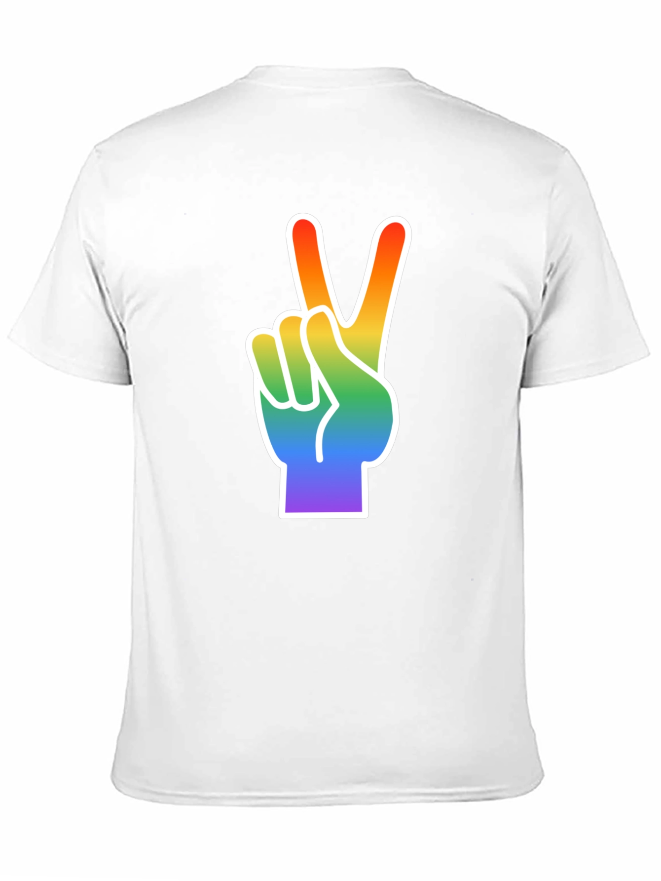 Rainbow Peace Sign Graphic Tee - Black