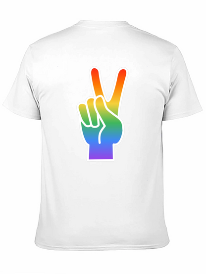 Rainbow Peace Sign Graphic Tee - Black