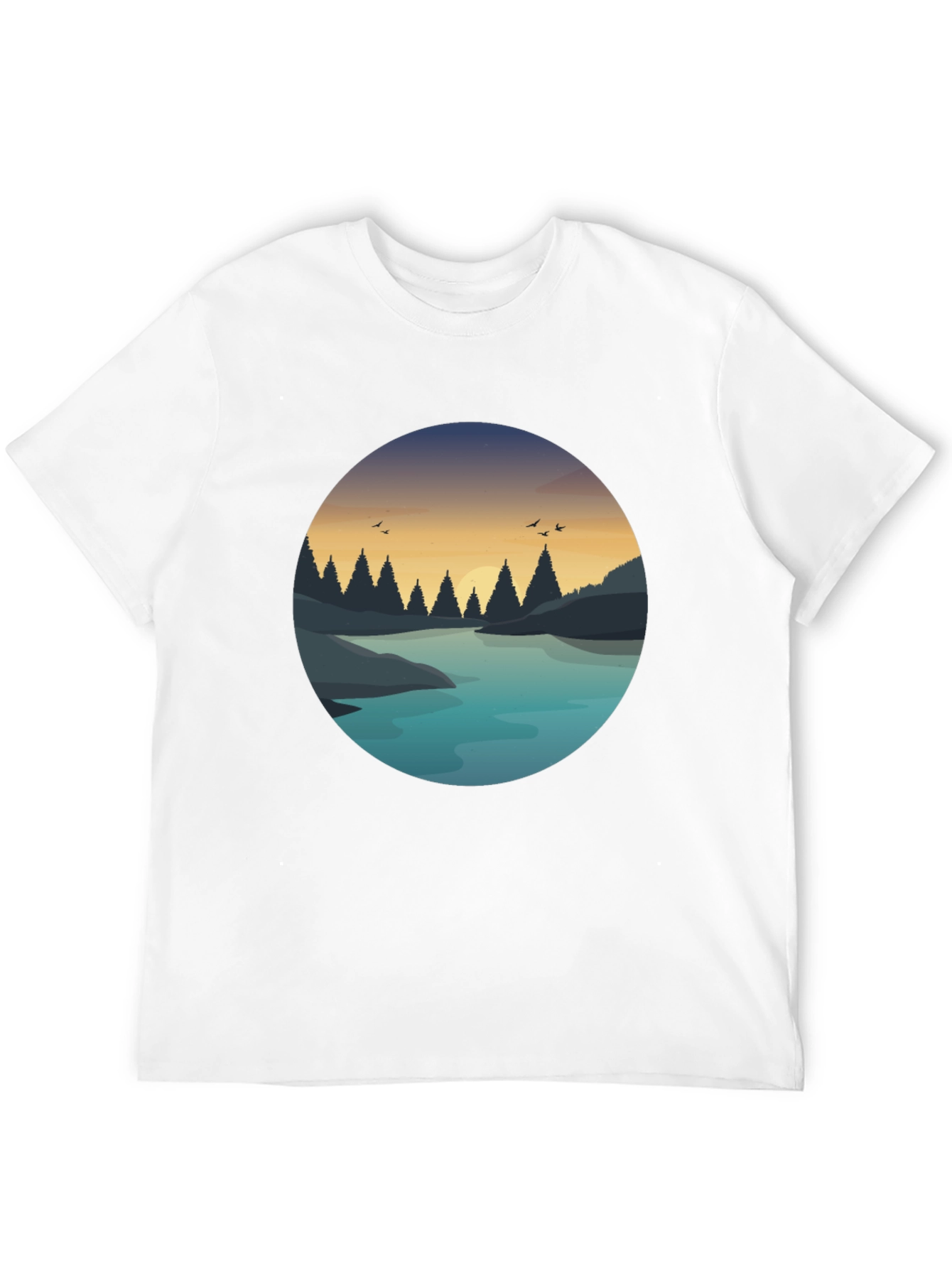 Nature Lake Graphic Print T-Shirt