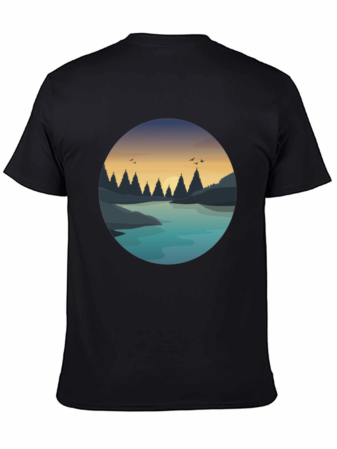 Nature Lake Graphic Print T-Shirt