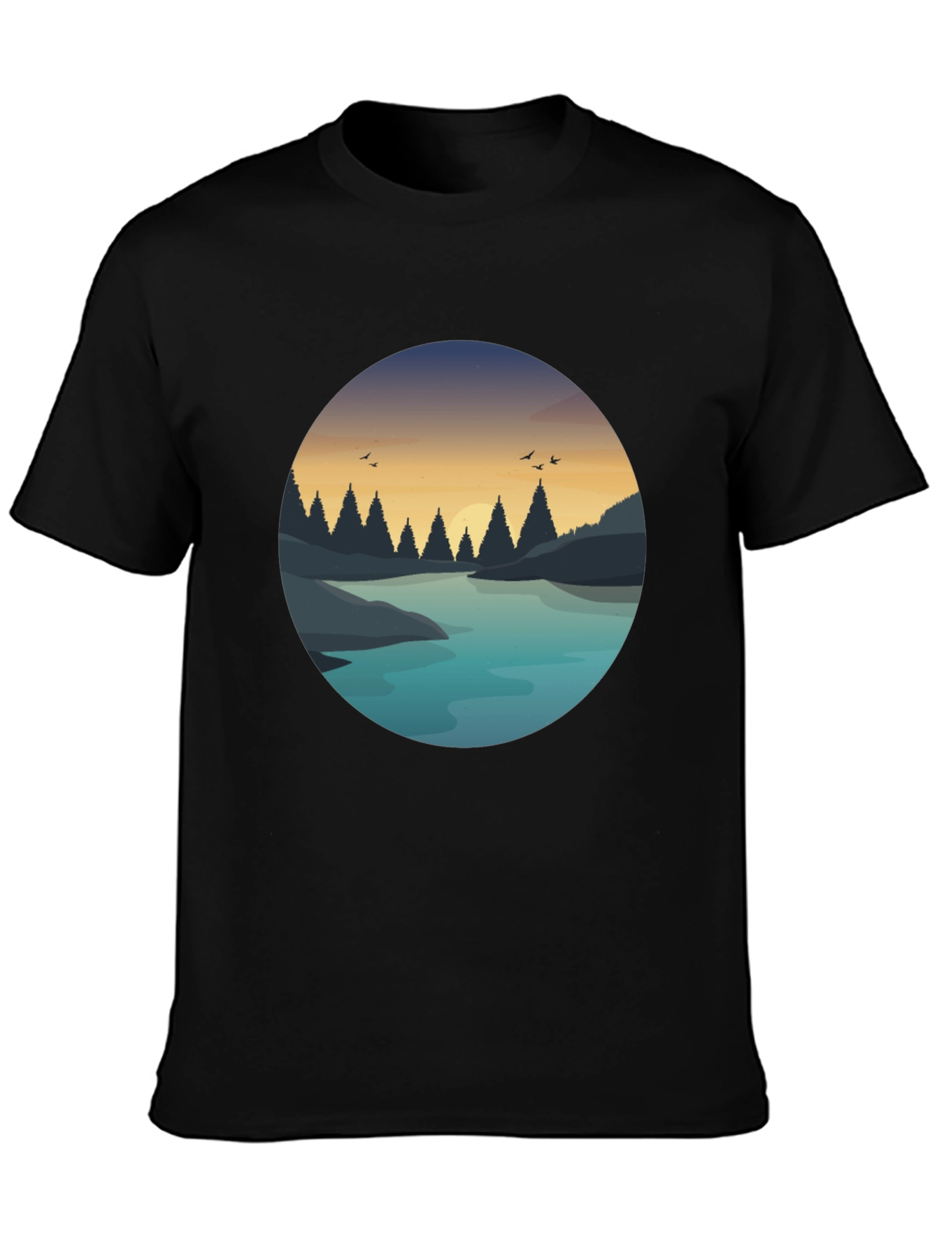 Nature Lake Graphic Print T-Shirt