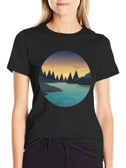 Nature Lake Graphic Print T-Shirt
