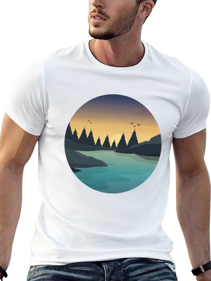 Nature Lake Graphic Print T-Shirt
