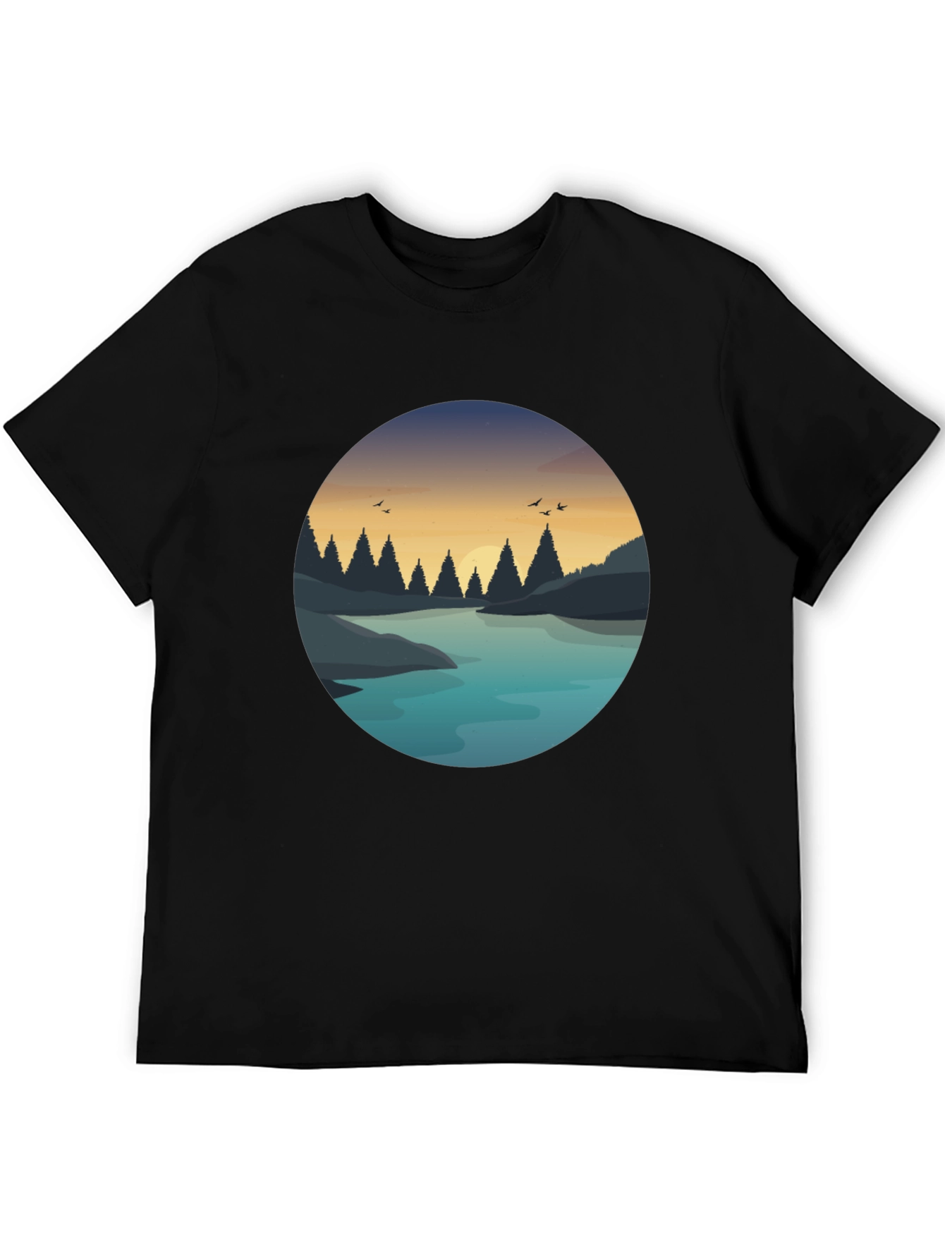 Nature Lake Graphic Print T-Shirt