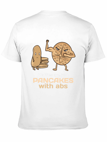 Waffles With Abs Graphic Tee - Funny Food Shirt