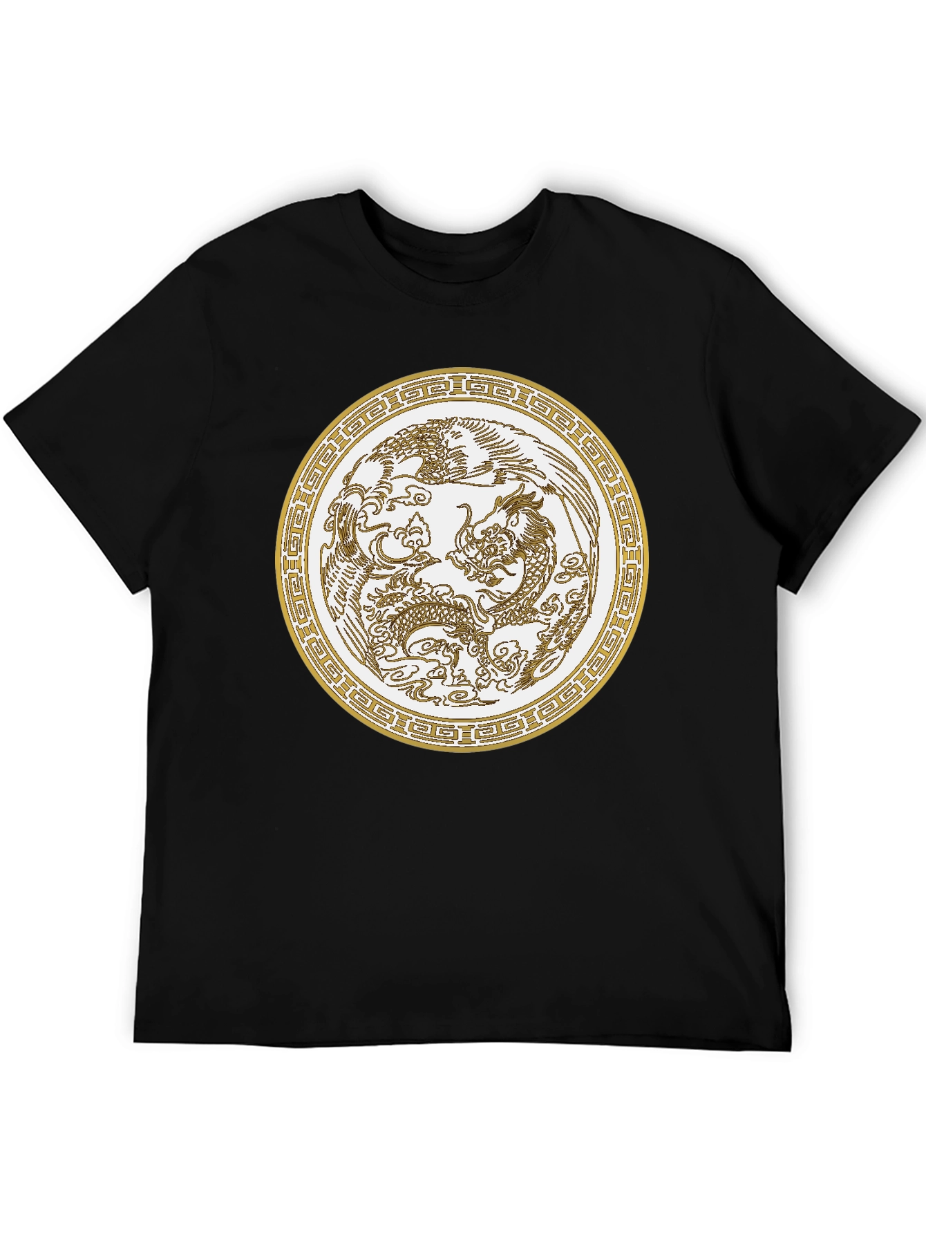 Dragon & Phoenix Graphic Tee - Unisex Black T-Shirt