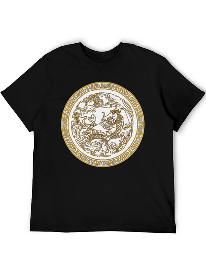 Dragon & Phoenix Graphic Tee - Unisex Black T-Shirt