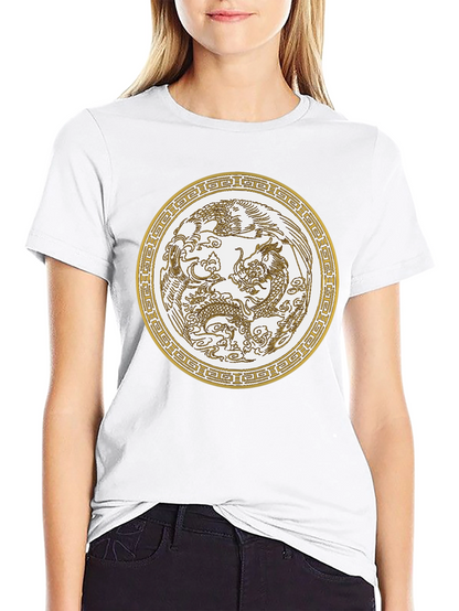 Dragon & Phoenix Graphic Tee - Unisex Black T-Shirt