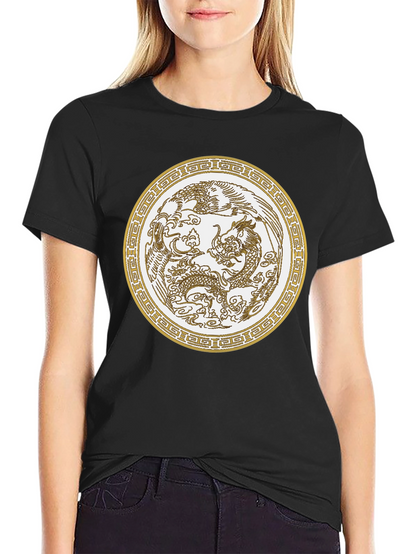 Dragon & Phoenix Graphic Tee - Unisex Black T-Shirt