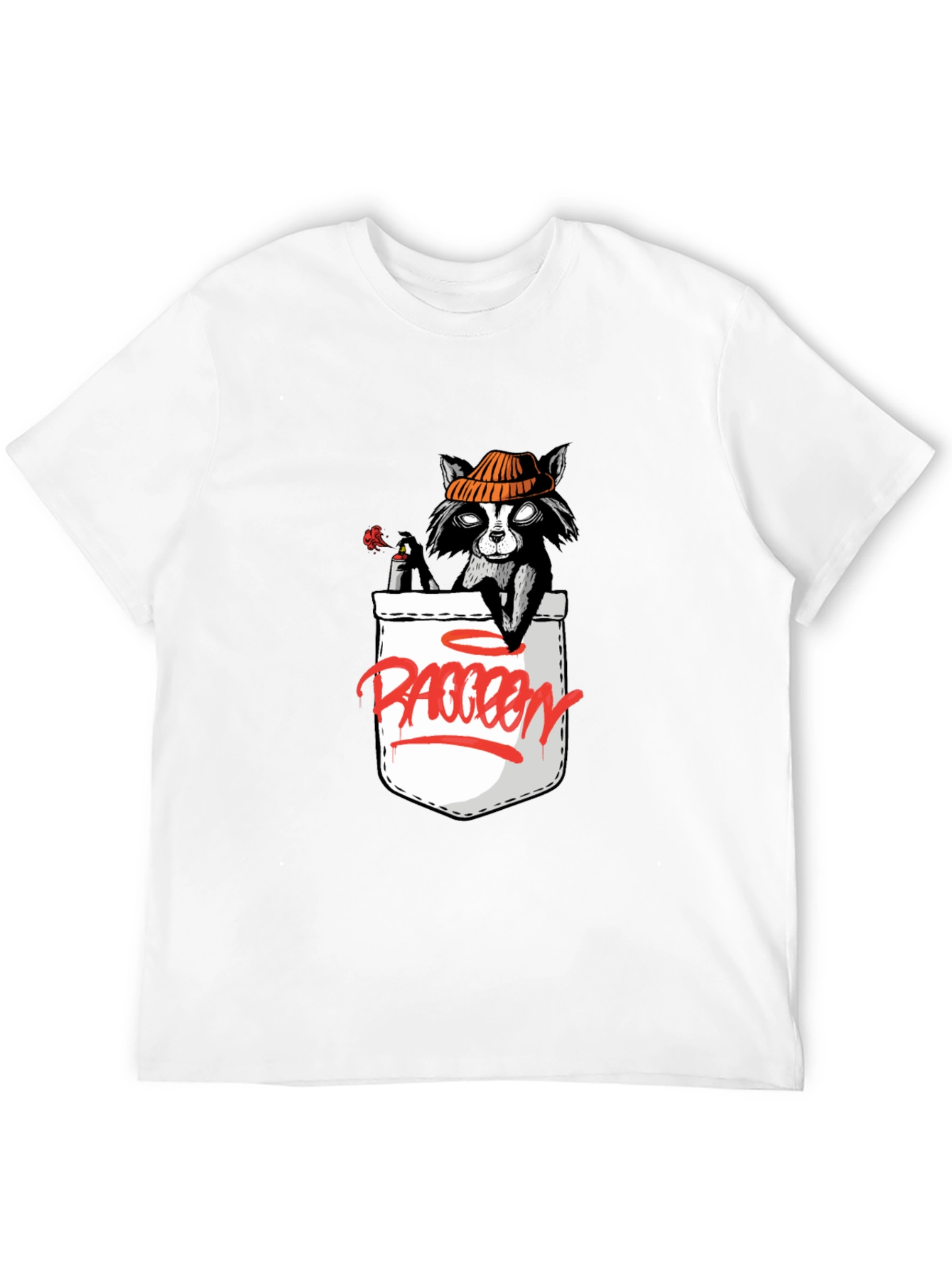 Raccoon in Pocket Graphic T-Shirt