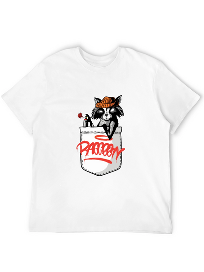 Raccoon in Pocket Graphic T-Shirt