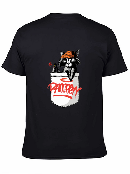 Raccoon in Pocket Graphic T-Shirt