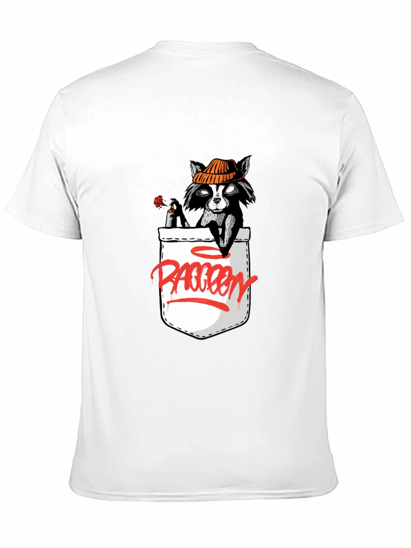 Raccoon in Pocket Graphic T-Shirt