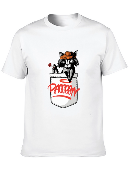 Raccoon in Pocket Graphic T-Shirt